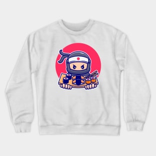 Cute Ninja With Sushi Crewneck Sweatshirt